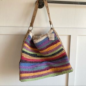 NWT Free People Mixed and Mended Hobo Colorful Rainbow Bag